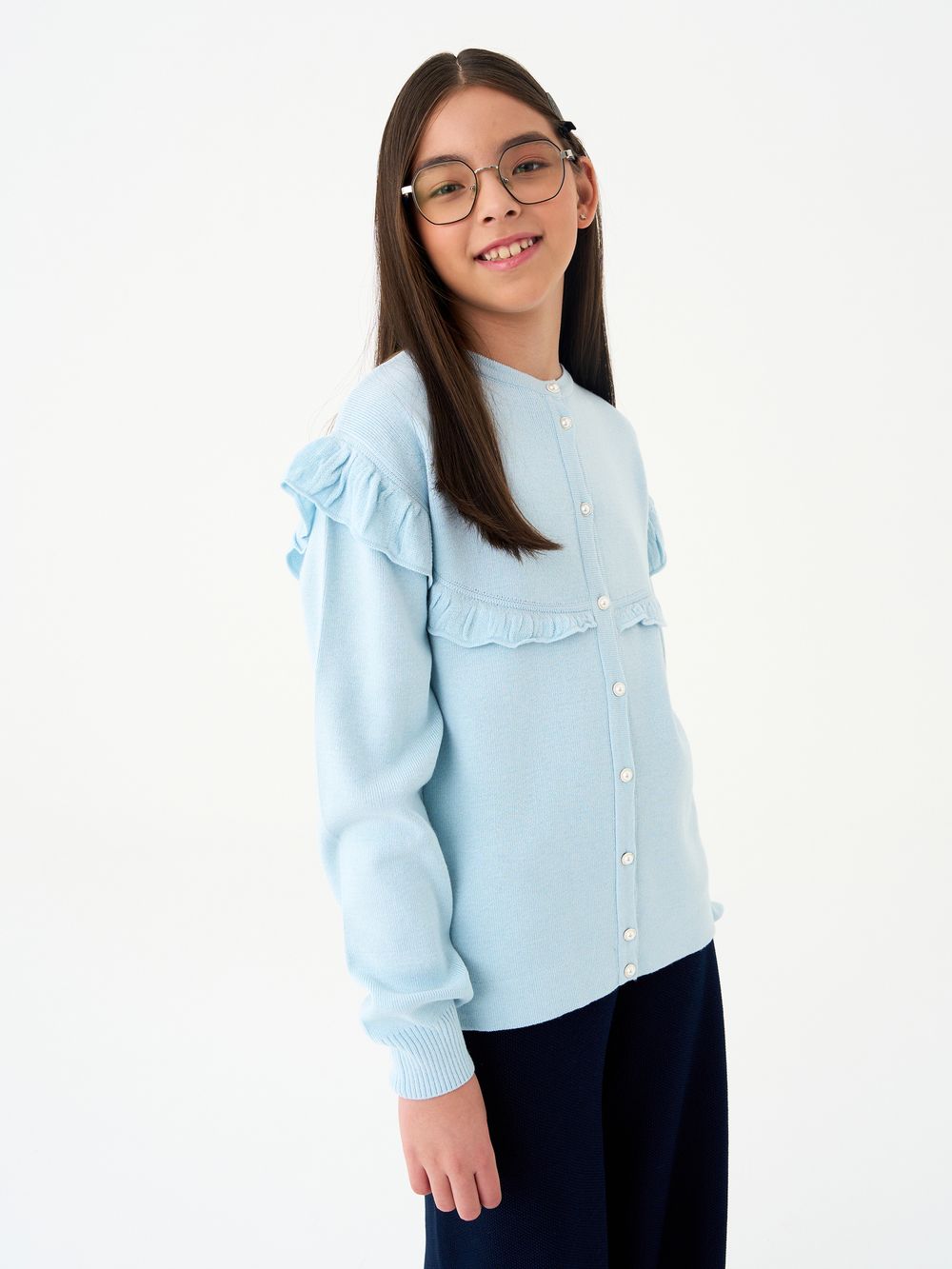 Кардиган для девочки AT1423 голубой
