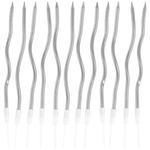 Свечи для торта «Волна» в серебряном цвете 13 см, 12 шт