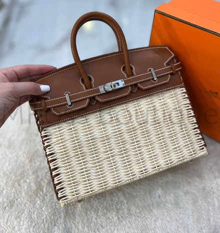 Соломенная сумка Hermes Birkin 25 ручной работы