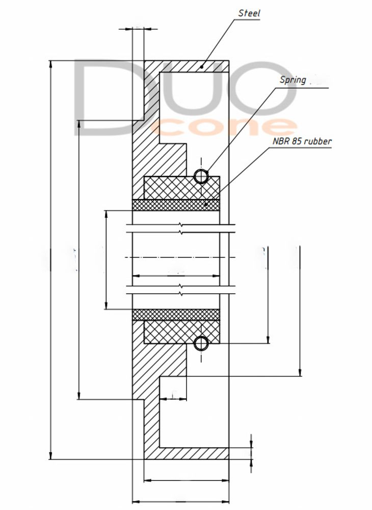 Армированная манжета Сальник с пружиной УМ-75 190,6*127*22 NBR+STEEL+SPRING