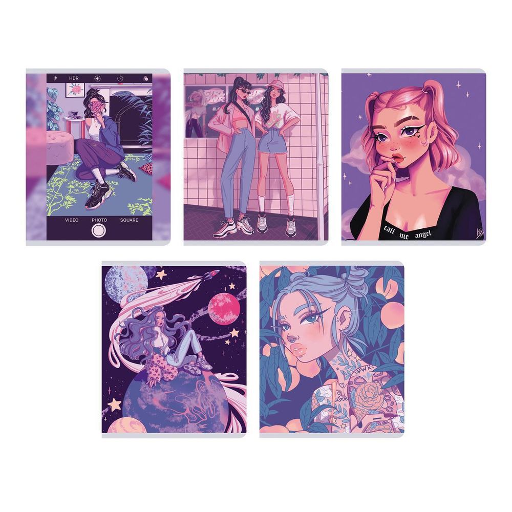 Тетрадь А5, 48л. клетка &quot;Instagram girls (Эксклюзив)&quot; (Эксмо)