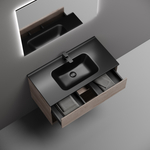 Тумба подвесная Sancos Marmi 1.0 890х445х520 c одним ящиком оснащенным доводчиками скрытого монтажа и открытой нишей, дуб галифакс натуральный, арт. MR1.090EG