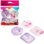 Спонжи для макияжа 4шт «ЭФФЕКТО», микс два цвета розовый и фиолетовый, 5,5*4*4см