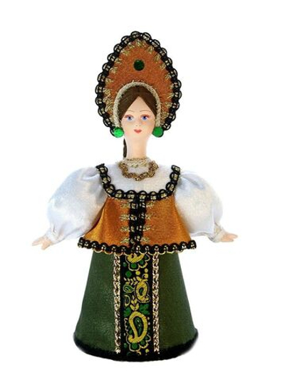 Кукла коллекционная Девушка в золотой парчовой душегрее.