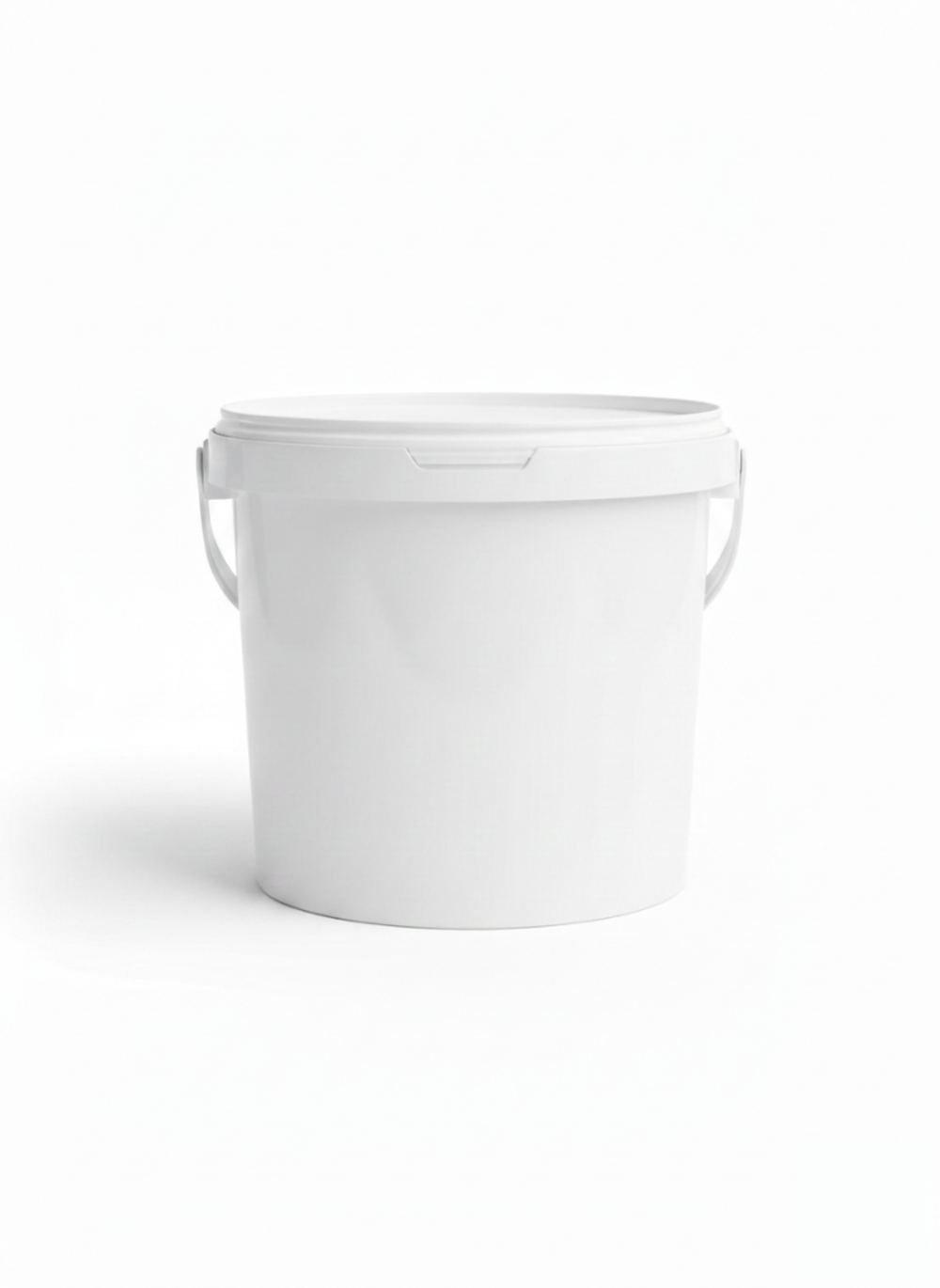 Ведро пластиковое 5,8 л с крышкой и ручкой (пищевая тара, белый полипропилен)