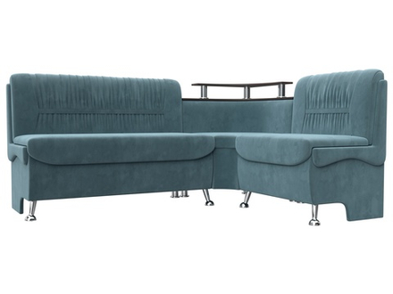 Диван кухонный угловой Сидней правый угол, Бирюзовый, Велюр, 126115
