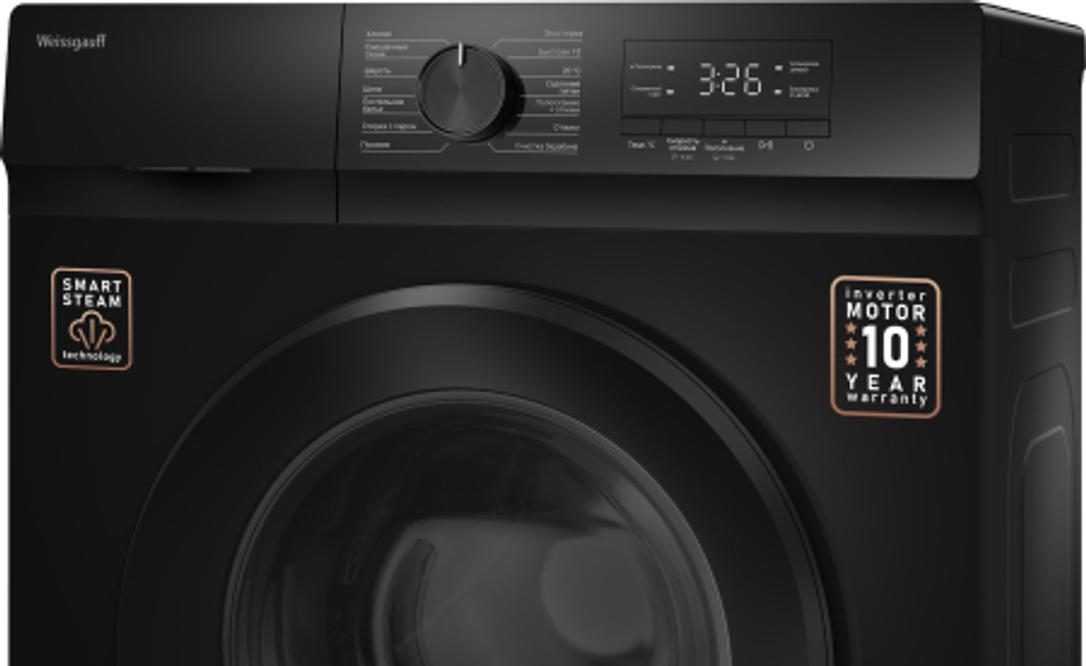 Стиральная машина Weissgauff WM 39106 Inverter Steam Black (439148)