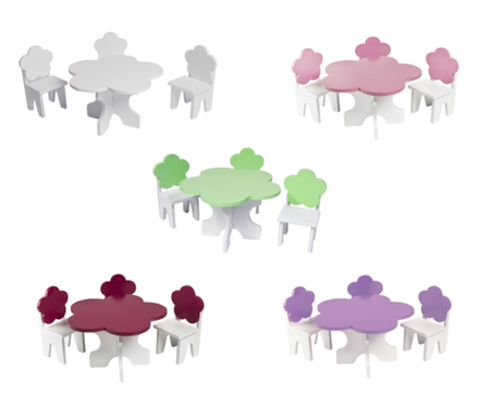 Набор мебели для кукол "Цветок" (стол + стулья)