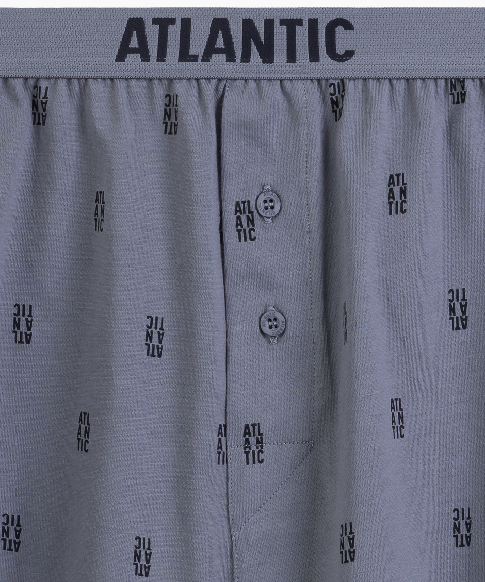 Мужские трусы боксеры Atlantic, набор из 2 шт., хлопок, черный + темно-серый, 2MBX-086