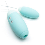 Аквамариновое виброяйцо с вакуум-волновым действием Kiss Toy Miss VV (Цвет: аквамариновый)