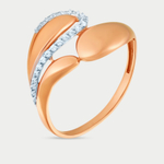 Женское кольцо из розового золота 585 пробы с фианитами (арт. 012891-1102)