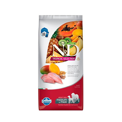 Сухой корм для взрослых собак средних и крупных пород с курицей Farmina N&D Tropical Selection 10 кг