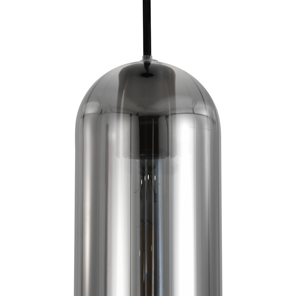 Подвесной светильник 3x40Вт E27, металл/стекло, дымчатый