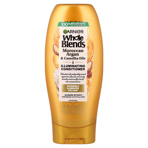 Garnier, цельные смеси, осветляющий кондиционер, с маслами марокканской арганы и камелии, 370 мл (12,5 жидк. унции)
