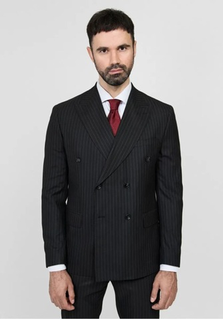 Мужской классический костюм тройка (черный) Б22