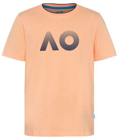 Футболка для мальчика теннисная Australian Open Kids T-Shirt AO Textured Logo - mellow peach