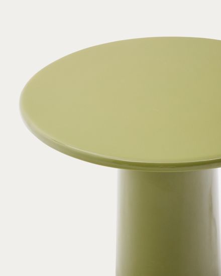 Журнальный столик Albanella из цемента с глянцевой зеленой отделкой Ø65 см