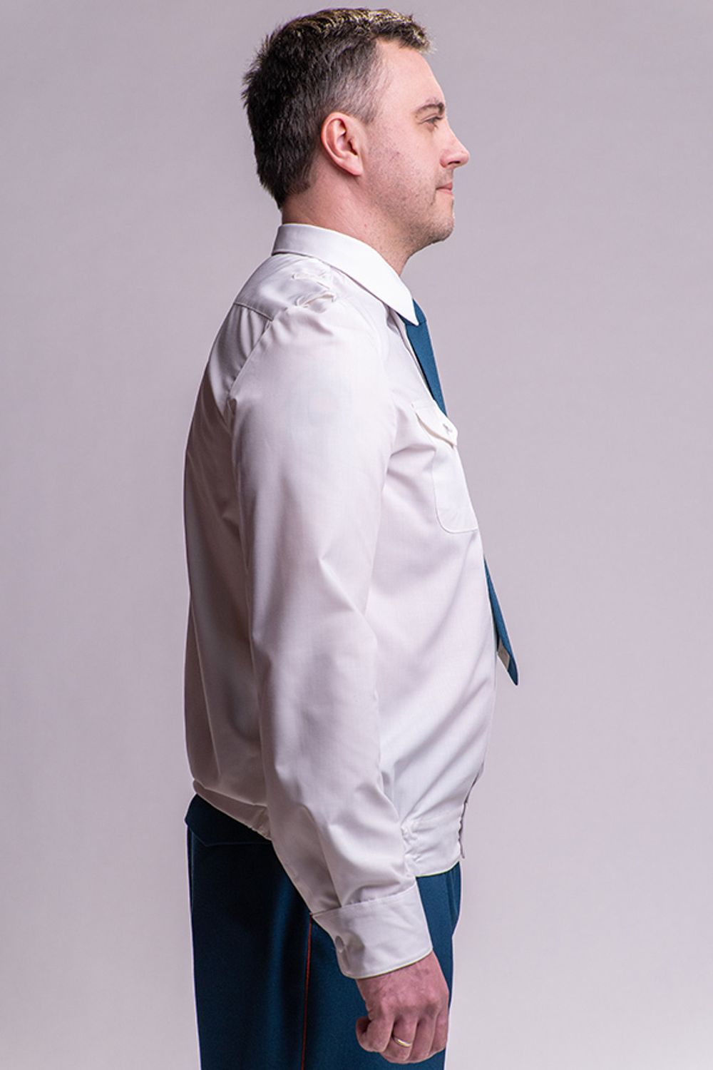 Рубашка МЧС мужская белая, длинный рукав