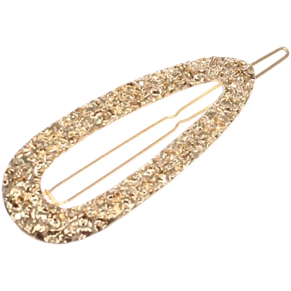 Зажим для волос на блистере «АТЛАНТА», овал, цвет золото, 6.5*2.5см (пакет с подвесом)