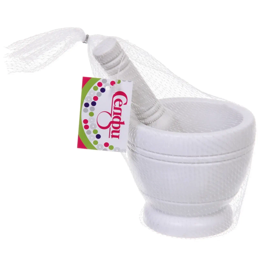 Ступка пластиковая с пестиком 10,8*9,5см белая