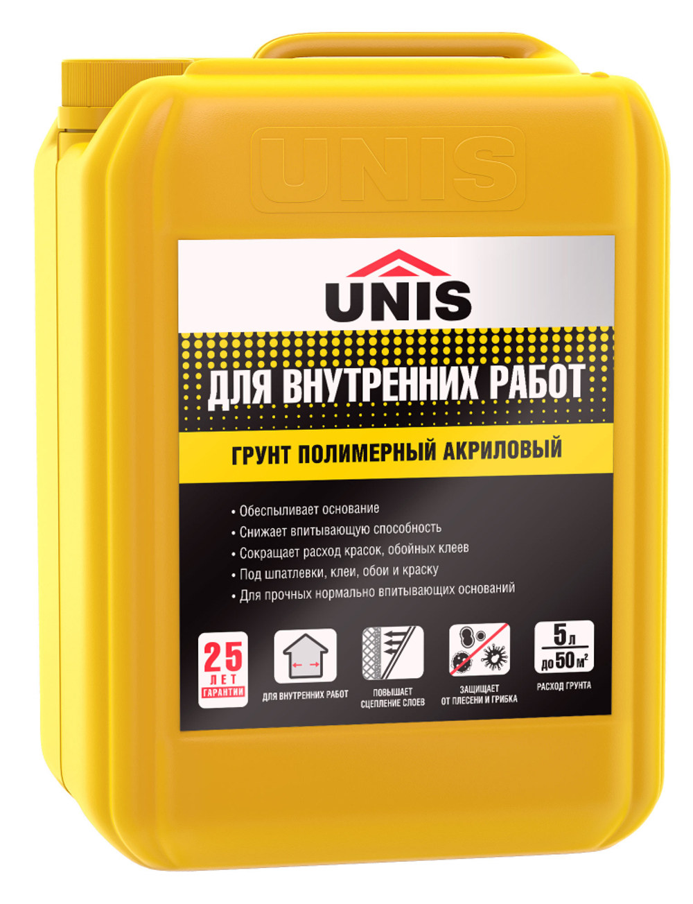 Грунтовка для внутренних работ Юнис 10л