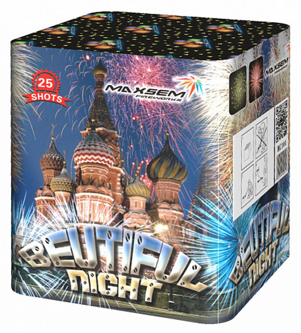 Батарея салютов "BEUTIFUL NIGHT" 25 залпов * 1,2"  1/4