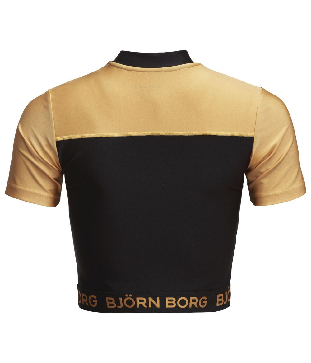 Женская футболка теннисная Björn Borg Cropped Tee Cylie W - black gold