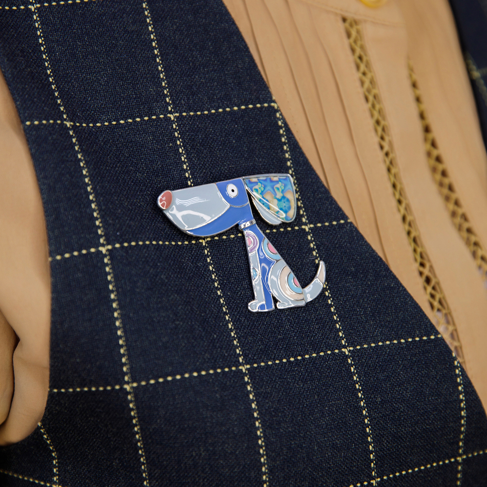 Брошь Shadore Собака XZ2291.21 BL/S