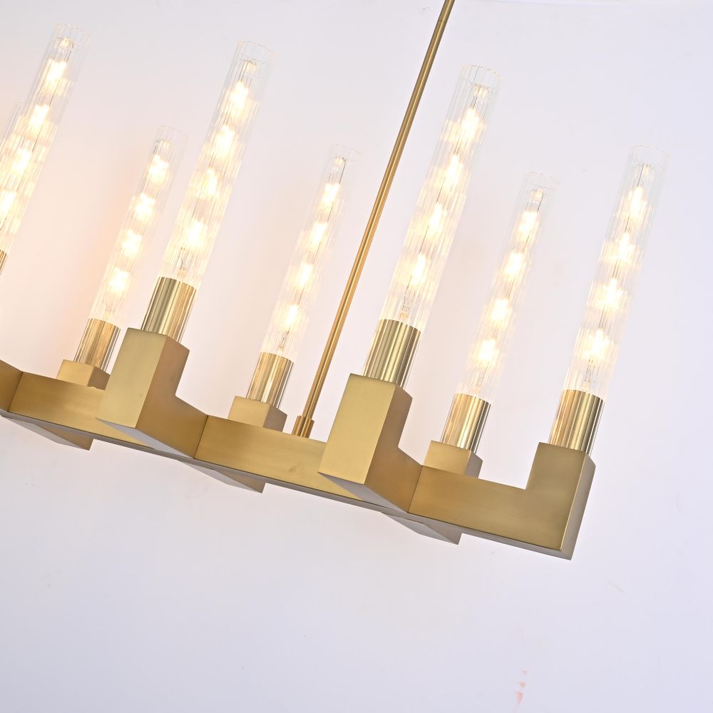 Люстра на штанге CANELLE Linear Chandelier 12 Modern Brass