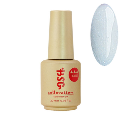 BSG цветная жесткая база colloration hard №21 - бело-лунный искрящийся оттенок с голубоватым шиммером  (20 мл)