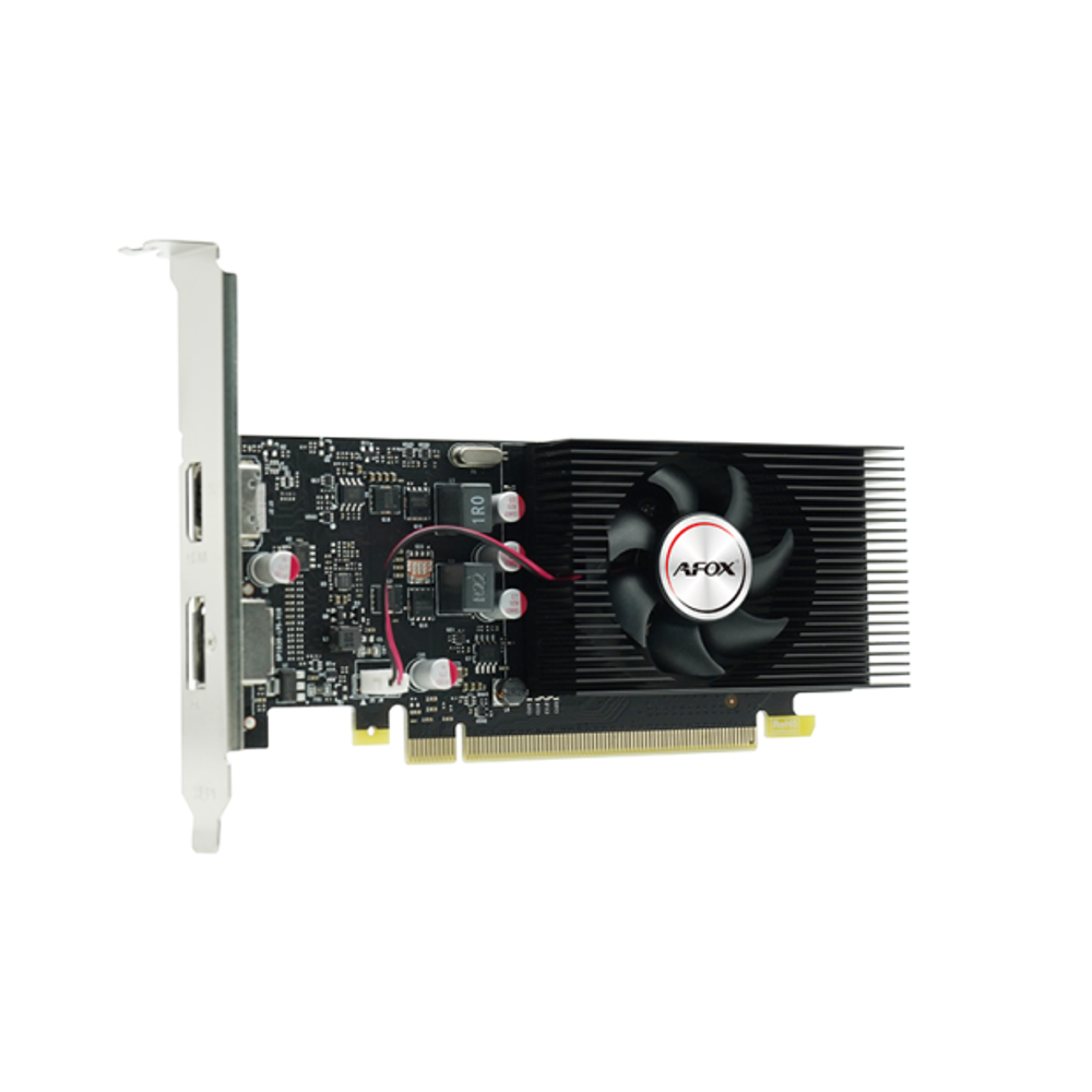 Видеокарта AFOX NVIDIA GeForce GT1030, 2Гб GDDR5, 64 бита, LP, Retail, PCIe3.0, 1xFAN, 1-SLOT, 30Вт, HDMI, DP (AF1030-2048D5L5-V4)