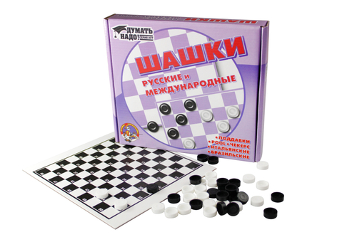 Шашки "Русские и международные", пластиковые, картонная коробка, Десятое королевство