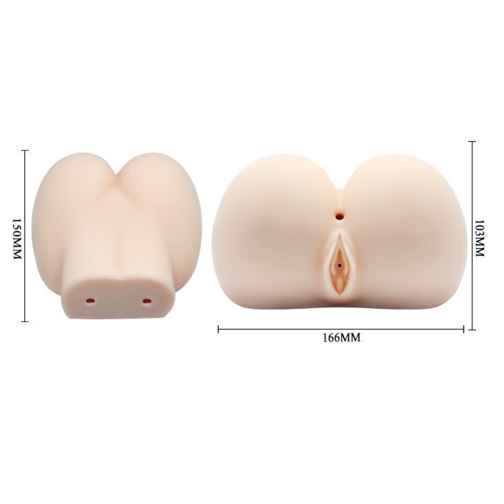 Попка и вагина с вибрацией Graces (Цвет: телесный)