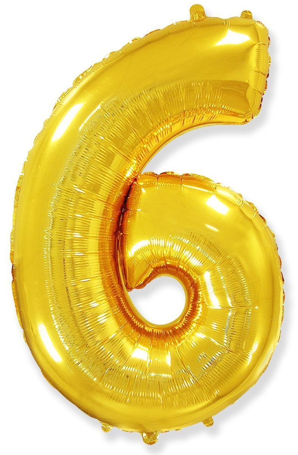 Шар цифра, 6 Золото, 40/102 см