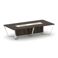 Steel Meet Стол переговорный прямоугольный MMK-PR.B.SP-12 Дуб Мали/Ваниль Глянец/Нержавеющая Сталь/Х