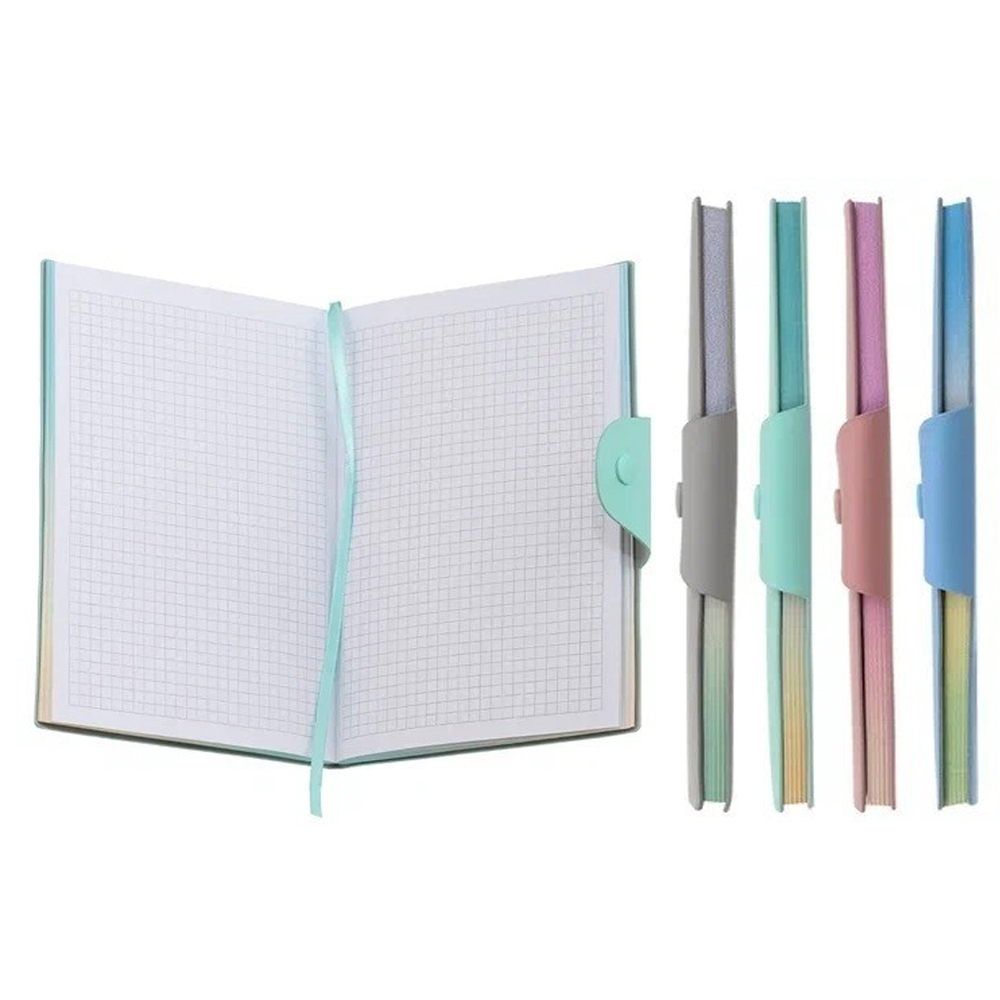 Записная книжка Basir на кнопке, формат А6, переплет из кожзама, 16*10.8 см, 80 листов