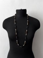 Бусы чёрные с бордовыми вставками Monet