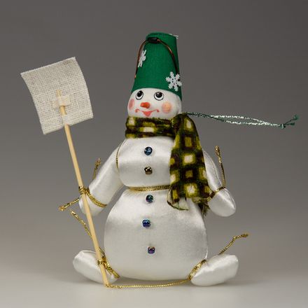 Ёлочная игрушка Снеговик с лопатой