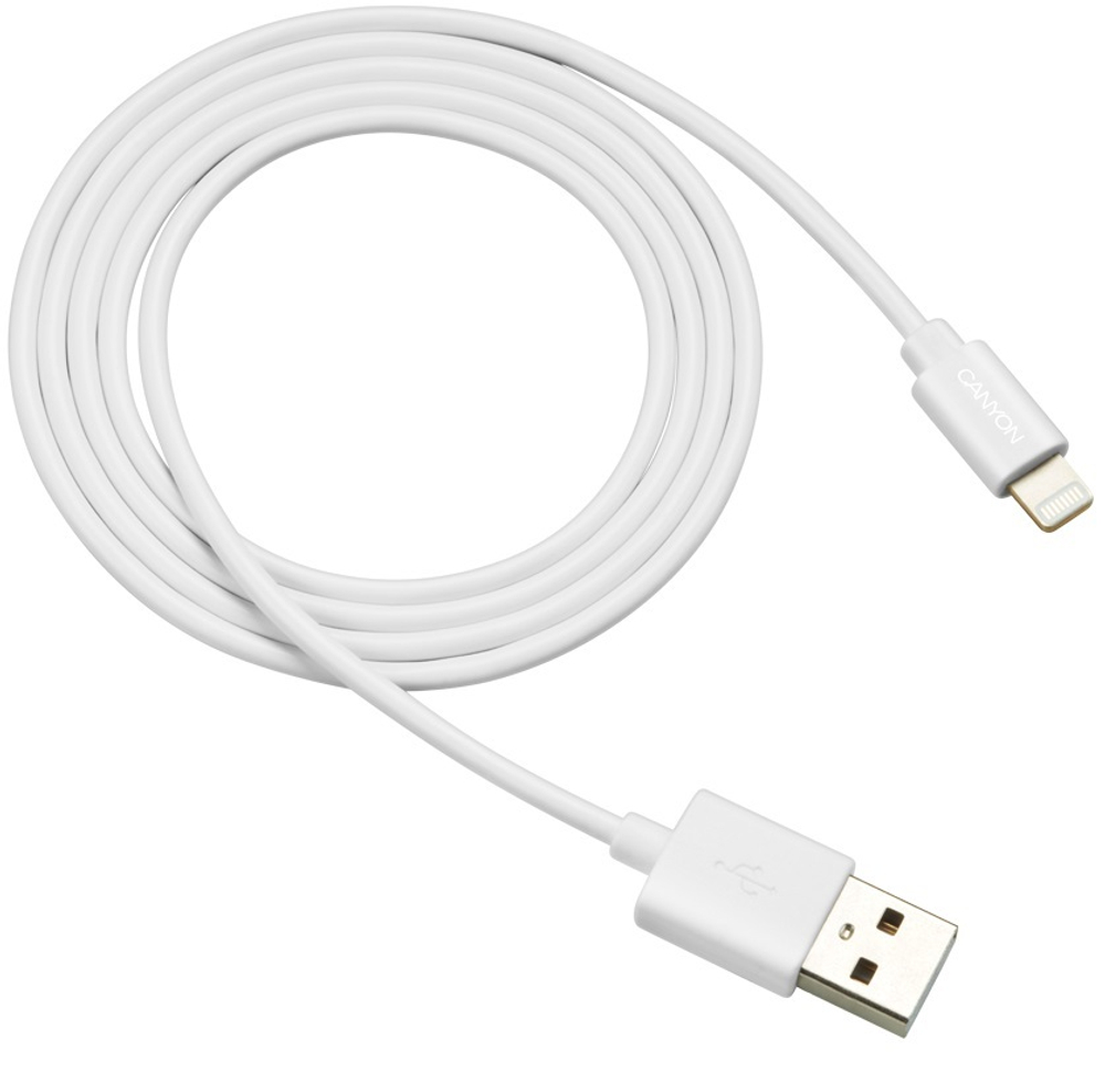Canyon CNS-MFICAB01W Ultra-compact MFI Cable, certified by Apple, 1M length, 2.8mm , White co Кабель