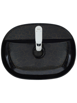 Раковина накладная (мрамор черная с золотом) WeltWasser WW  ELBACH 2202 K509 505х385х120