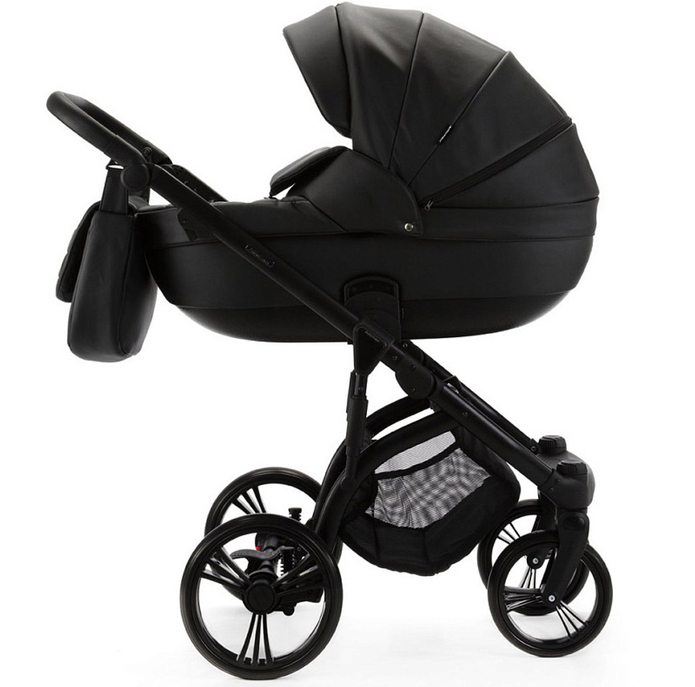 Детская коляска Adamex Lanti Deluxe 2 в 1 LN-SA2 (ЧЕРНАЯ КОЖА)
