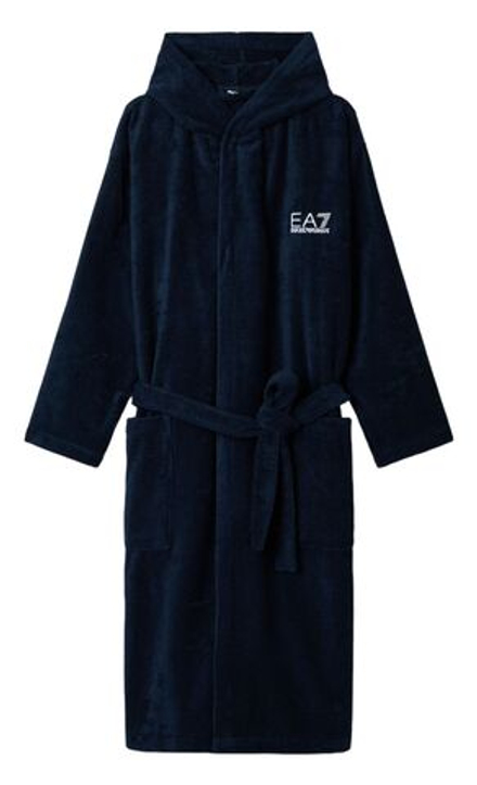 Теннисный халат EA7 Cotton Terry Bathrobe - navy blue