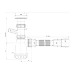 Сифон 1 1/2*40 с носиком, с гофрой 40*40*50 (800мм) BG4080W ИНКОПЛАСТ (винт М6*80)