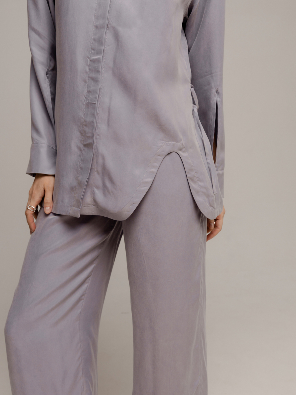 Костюм пижамный из итальянской вискозной ткани пыльно-сиреневый