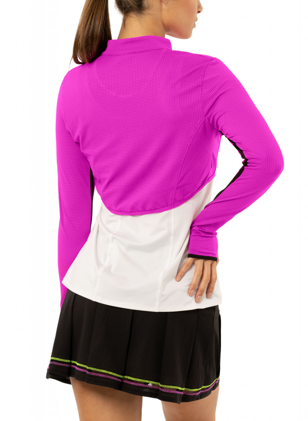 Женская теннисная футболка (dł. Рукава) Lucky in Love Rockin Rococo Cropped Moto Long Sleeve Women - Розовый