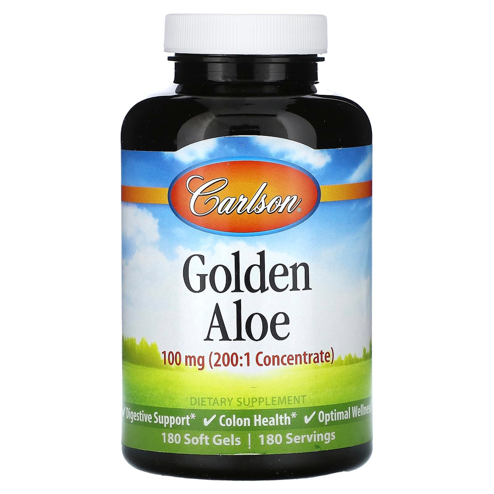 Carlson, Golden Aloe, 100 мг, 180 мягких таблеток