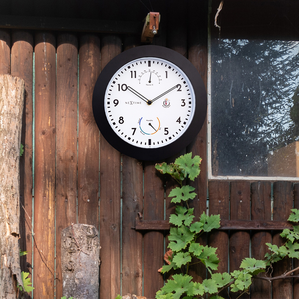 Настенные часы NeXtime, пластик, 25,5 см, чёрные