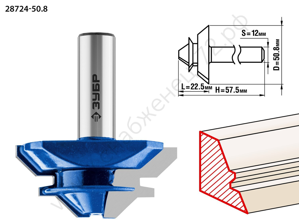 ЗУБР 50,8x22мм, фреза кромочная для углового сращивания