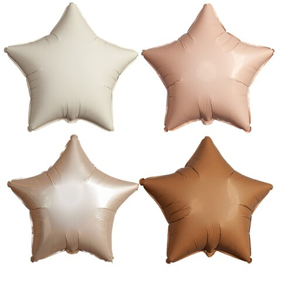 Фольгированный шар-звезда, матовый, в бежевых оттенках, 46 см
