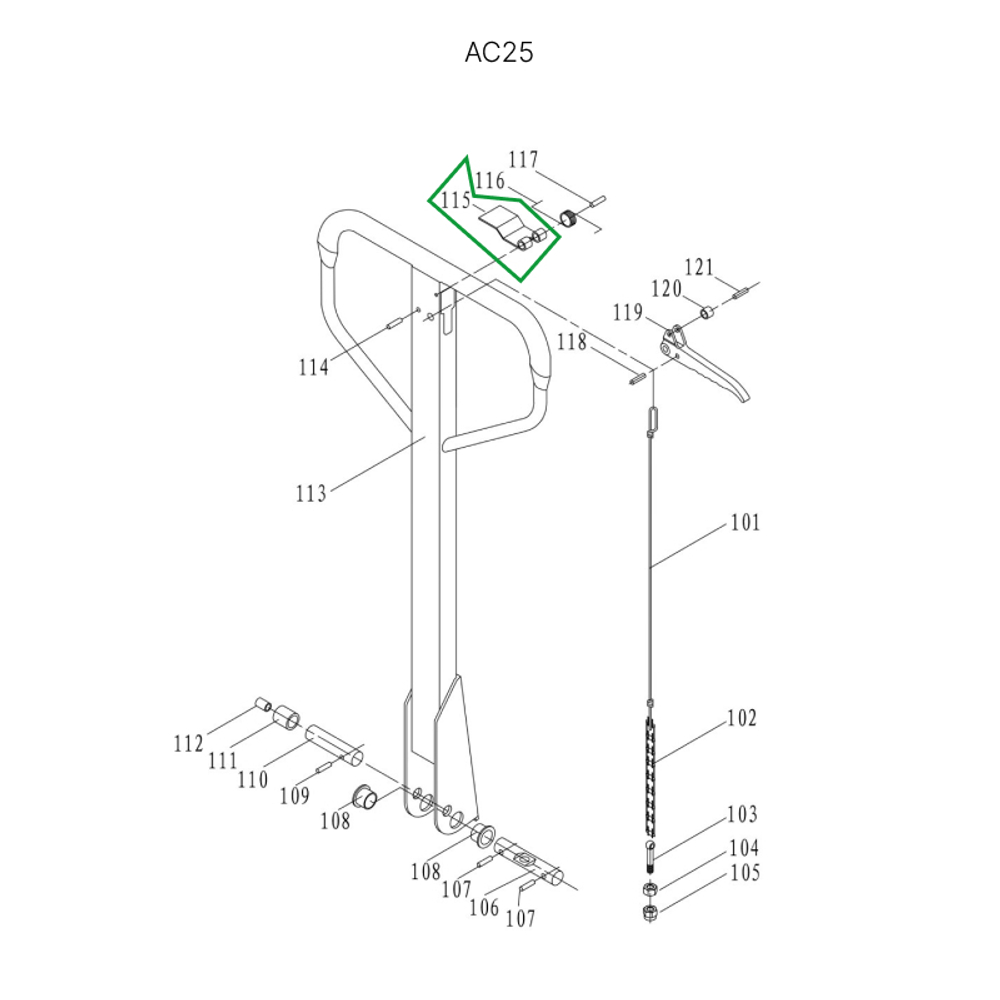 Пластина рычага управления режимом работы для гидравлических тележек AC25